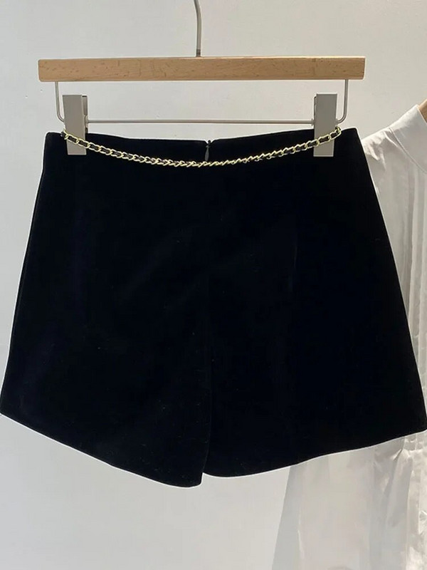 Moteriški juodi šortai aukštu juosmeniu plačiomis kojomis laisvalaikio 2023 m. Nauji rudens žiemos Y2k korėjiečių mados vintage Spice mergaičių šortai