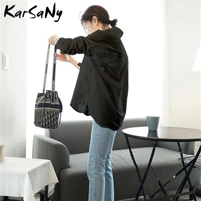 KarSaNy Balti Oversize marškinėliai vaikinui Moteriški viršutiniai marškinėliai ilgomis rankovėmis Moteriška biuro palaidinė XL Moteriška balta palaidinė Medvilniniai tinginiai marškiniai juodi