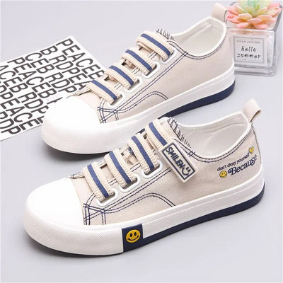 Platnene cipele sa šupljim mrežastim elastičnim remenom, ženske ljetne prozračne bijele cipele 2023, nove studentske lijene cipele, proljetne i jesenske cipele