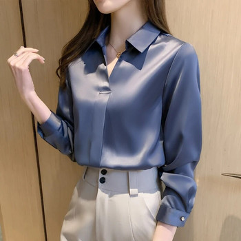 Μακρυμάνικη μπλούζα Γυναικεία Μπλούζα Mujer De Moda 2023 Μπλούζα σιφόν Μπλούζα με γυριστό γιακά Γυναικεία μπλούζα μπλούζα Blusa E235