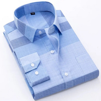 2024 Мъжка риза с щампи Пролетна риза с дълъг ръкав Ежедневна ежедневна тънка мека удобна бизнес риза с прилепнали копчета