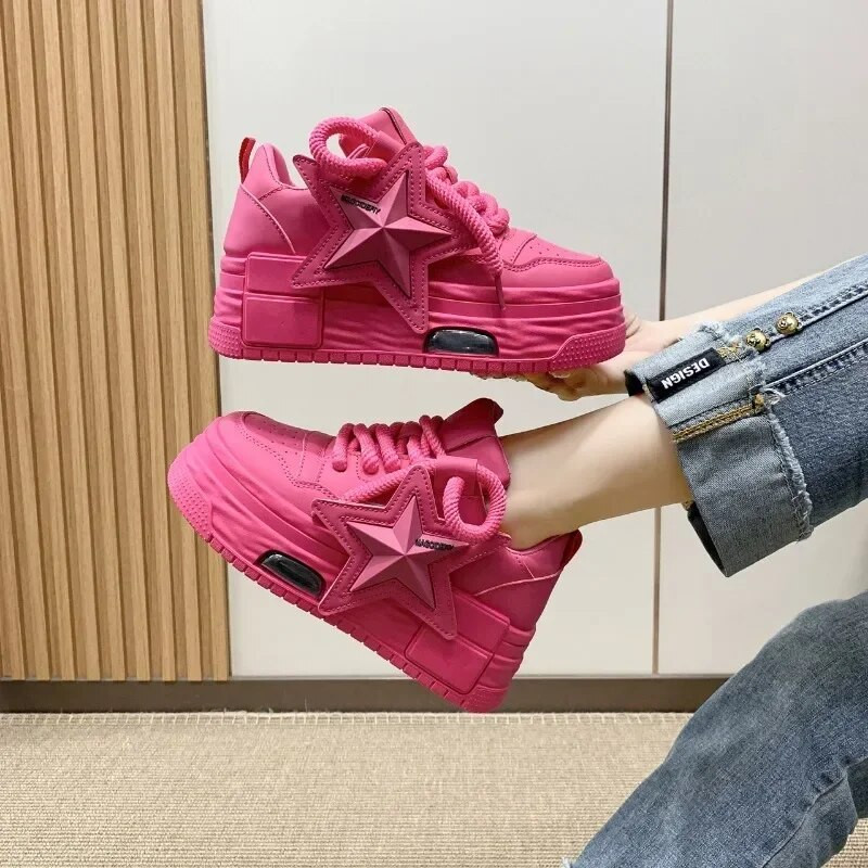 2024 m. pavasario moteriški stambūs sportbačiai Gamintojas dizaineris tėčio batai platforma Ulzzang odiniai batai rudeniniai kvėpuojantys laisvalaikio sportiniai batai