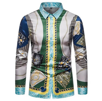 6XL 2023 Poslovno ležerna karirana košulja Muška vjenčanica Tanka odjeća za društvene zabave Boutique modni print Muška košulja dugih rukava