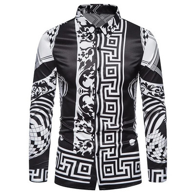 6XL 2023 Poslovno ležerna karirana košulja Muška vjenčanica Tanka odjeća za društvene zabave Boutique modni print Muška košulja dugih rukava