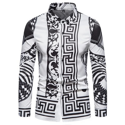 6XL 2023 Poslovno ležerna karirana košulja Muška vjenčanica Tanka odjeća za društvene zabave Boutique modni print Muška košulja dugih rukava