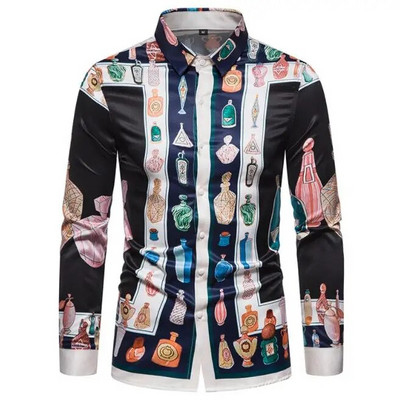 6XL 2023 Poslovno ležerna karirana košulja Muška vjenčanica Tanka odjeća za društvene zabave Boutique modni print Muška košulja dugih rukava