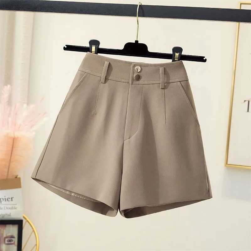 Öltöny rövidnadrág Női tavaszi nyár 2023 magas derekú vékony, széles lábú rövidnadrág női meleg nadrág bő, vékony A-vonalú alkalmi nadrág, női