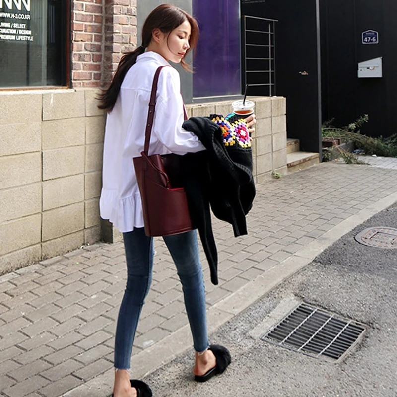 BGTEEVER Ženske rubne rubove s ovratnikom na dolje Bijele košulje s manžetama Široke bluze Ženska košulja Ležerne majice Blusas 2019.