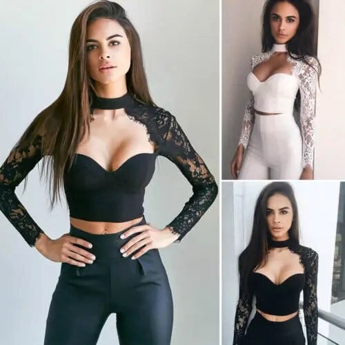 Ljetna modna ženska majica seksi izrezanih majica dugih rukava, bluza, kratke majice, bijele crne