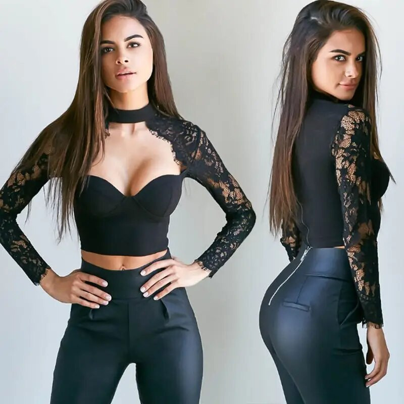 Ljetna modna ženska majica seksi izrezanih majica dugih rukava, bluza, kratke majice, bijele crne