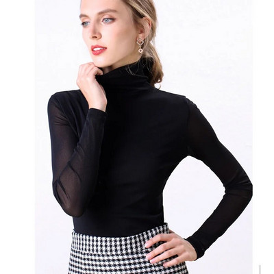 Jesen, seksi ženski pulover s dolčevitom, bluza, košulja s dugim rukavima 2019., elastična, crvena, ležerna ženska majica, majice, novo