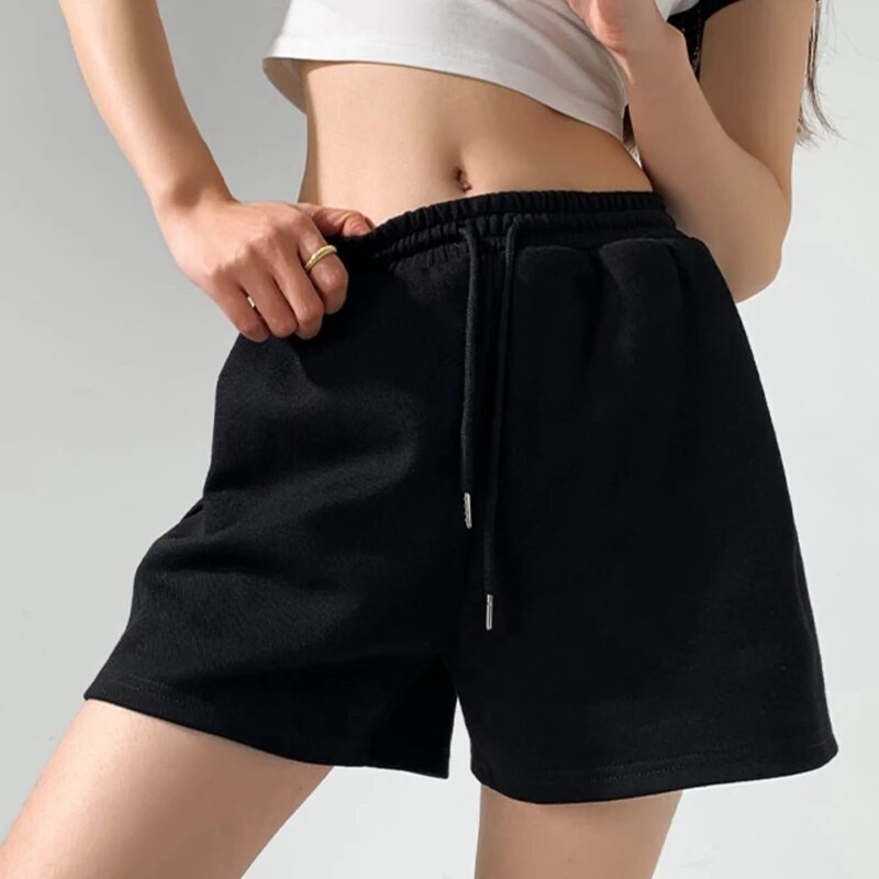 Moteriški paprasti šortai Medvilniniai jaukūs laisvalaikio šortai Pradžia Joga Paplūdimio Kelnės Moteriški sportiniai šortai Viduje Lauke Plačios apatinės kojos 2023 m.
