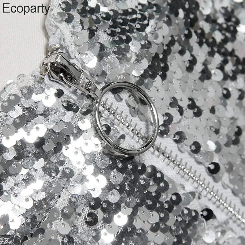 Seksualūs moteriški šortai su blizgučiais Vasariniai šortai su aukštu juosmeniu su užtrauktuku Bodycon šortai Moteriški Skinny Party Club Festival Raves Pole Dance šortai