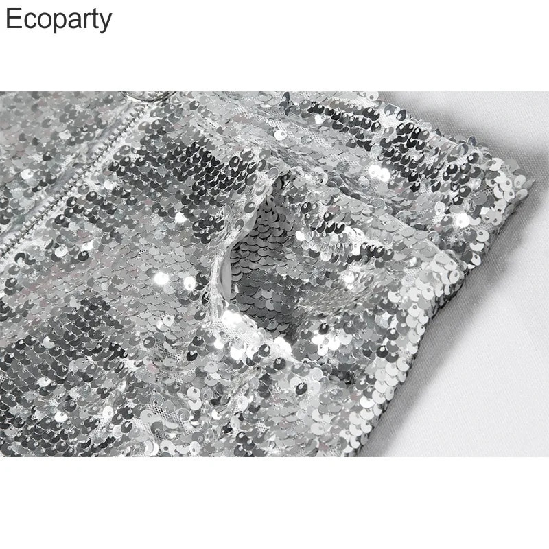 Seksualūs moteriški šortai su blizgučiais Vasariniai šortai su aukštu juosmeniu su užtrauktuku Bodycon šortai Moteriški Skinny Party Club Festival Raves Pole Dance šortai