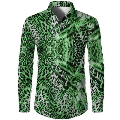 Muška košulja prevelika Društvena Vintage ležerna moda Harajuku Luksuzna odjeća za odmor Dugi rukavi Cvjetni etnički običaji Camisa