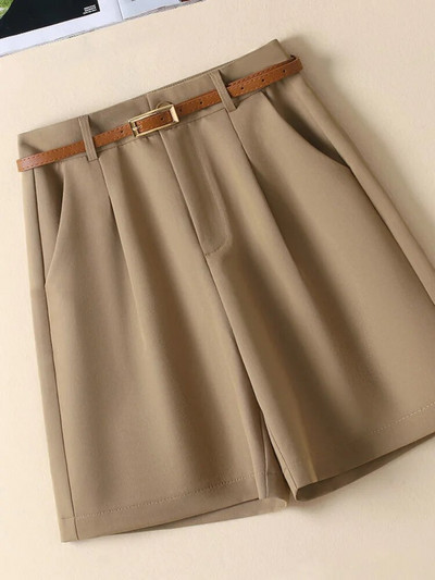 Fehér öltöny Női nyári rövidnadrág 2023 Új alkalmi szolid sport rövidnadrágok Női magas derekú bő gombok Divatos női rövidnadrágok