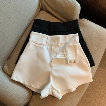 Σέξι λευκό ραμμένο παντελόνι Κοντό καυτό καθημερινό ψηλόμεσο μαύρο σορτς Γυναικείο παντελόνι με φαρδύ κάτω πόδι Y2K Streetwear Ropa Mujer