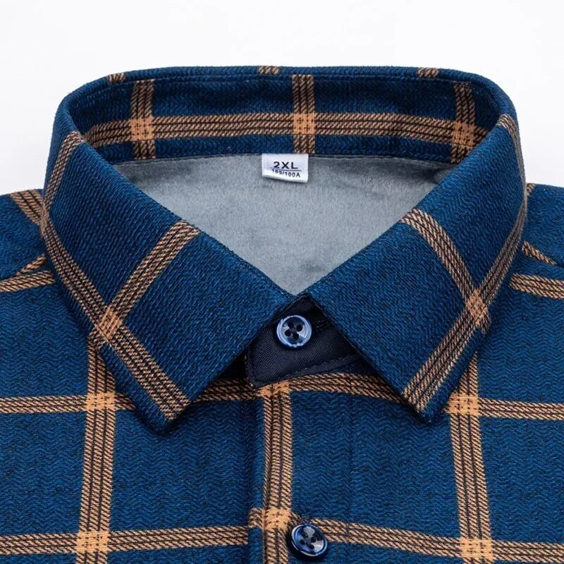 2023 m. „Autumn Winter Plus“ vilnos pastorinti dvipusiai languoti marškiniai vyriški ilgomis rankovėmis jaunatviški, šilti stori paltai