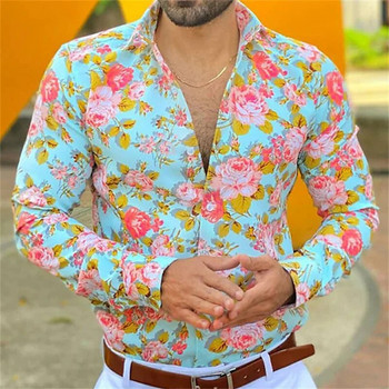 Noble ball επαγγελματικά πουκάμισα ανδρικά πουκάμισα λουλούδια 3D printed πουκάμισα casual μακρυμάνικα κουμπιά ρούχα μόδας καλοκαίρι S-6XL