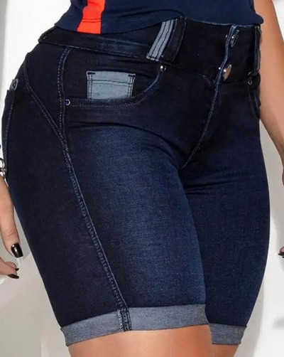 Ženske traper kratke hlače Ljeto 2023. Modni kontrastni dizajn s džepovima Ležerne dnevne dnevne Traper kratke hlače Vintage Streetwear