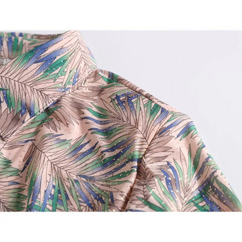 Μεσαίωνα Γυναικεία Μπλούζα Καλοκαιρινή Νέα Plus Size Μητρική Ρούχα Μεταξωτή στάμπα σιφόν Πουκάμισο Blusa Feminina Top Cardigan 5XL W2128
