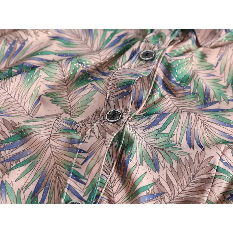 Bluză pentru femei de vârstă mijlocie, vară, nouă, îmbrăcăminte pentru mamă, cu imprimeu din mătase, cămașă din șifon Blusa Feminina Top Cardigan 5XL W2128