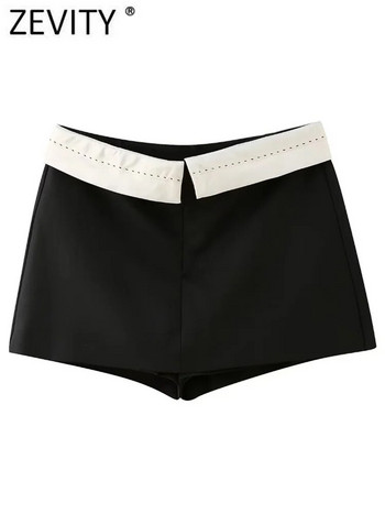 ZEVITY Νέα Γυναικεία Μόδα Σχέδιο Χαμηλής Μέσης Συνονθύλευμα Μαύρα σορτς Φούστες Lady Zipper Hot σορτς Chic Pantalone Cortos QUN3452