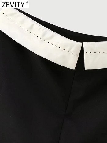 ZEVITY Νέα Γυναικεία Μόδα Σχέδιο Χαμηλής Μέσης Συνονθύλευμα Μαύρα σορτς Φούστες Lady Zipper Hot σορτς Chic Pantalone Cortos QUN3452