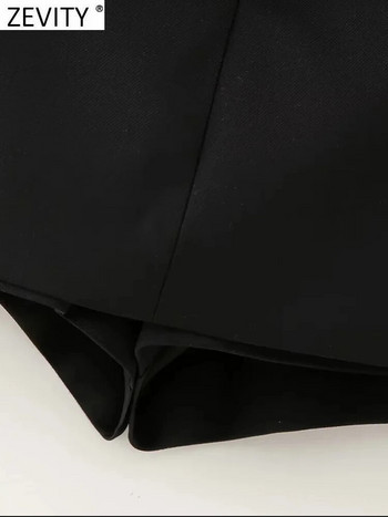 ZEVITY Нова дамска мода с ниска талия Дизайн пачуърк Черни къси поли Дамски цип Горещи шорти Chic Pantalone Cortos QUN3452