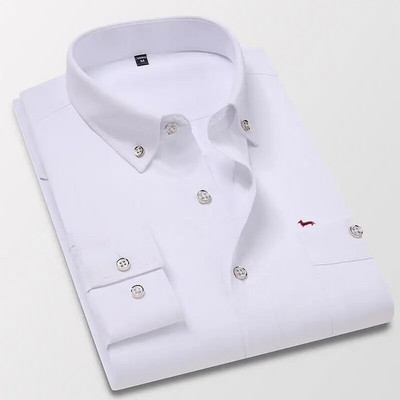 Нова пролетна мъжка бизнес блуза с дълъг ръкав Harmont с отложена яка Blaine Блузи с бродерия, тесни ризи