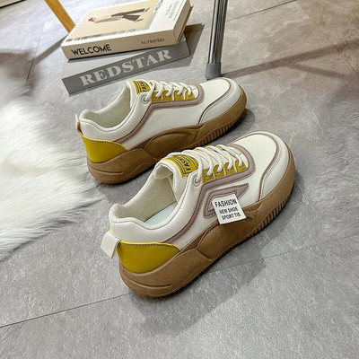 Női vulkanizált cipők Őszi téli sportok cipők 2023 Kényelmes sétacipők Női, vastag talpú, fűzős hétköznapi cipők