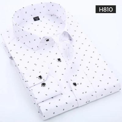 Cămașă ocazională cu mânecă lungă pentru bărbați Cămașă hawaiană subțire pentru tineret cu imprimeu floral Îmbrăcăminte de primăvară toamnă slim Fit Cămașă de plajă
