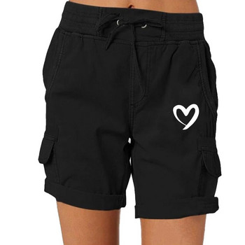 Модни дамски карго къси панталони със сладко сърце Голф активни къси панталони Работни къси панталони Туризъм на открито Лято с джобове