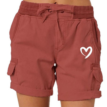 Модни дамски карго къси панталони със сладко сърце Голф активни къси панталони Работни къси панталони Туризъм на открито Лято с джобове