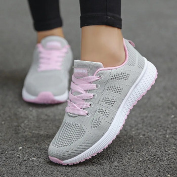Модни дамски ежедневни обувки Дишащи ходещи мрежести плоски обувки Дамски бели маратонки Обувки за жени 2024 Tenis Feminino Обувки