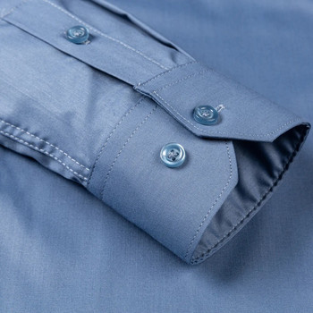 Ανδρικό πουκάμισο φόρεμα από ίνες μπαμπού ελαφρώς ελαστικό χωρίς τσέπη Άνετο μαλακό κανονικό μακρυμάνικο πουκάμισο Easy Care