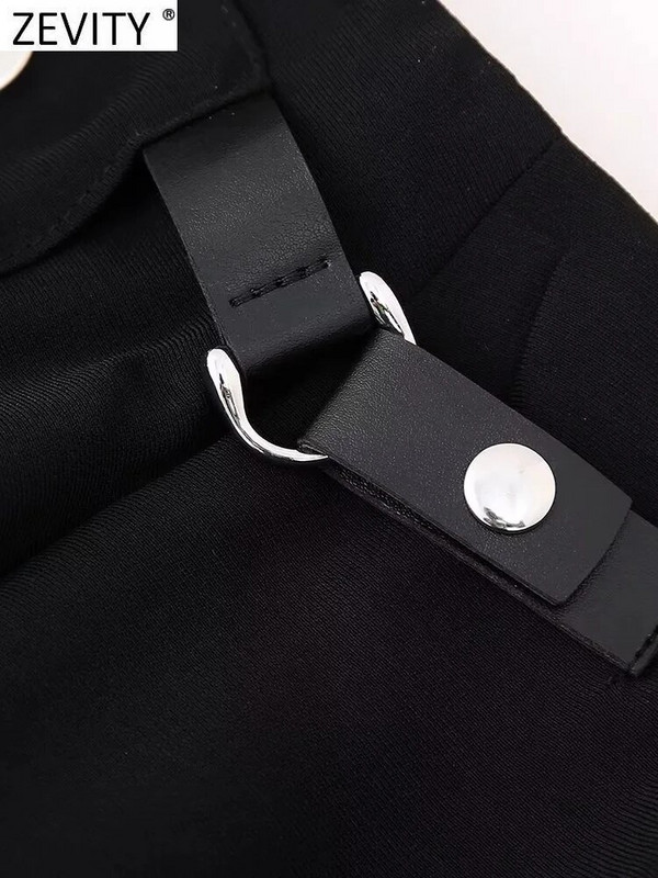 ZEVITY Női divat Gomblyuk Dekoráció Press Ráncok Mini szoknya Rövidnadrág Női Cipzáras Hot Shorts Elegáns Pantalone Cortos QUN5165