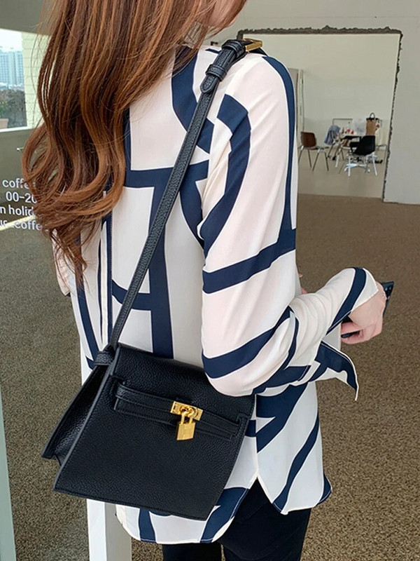 Nordic μπλούζες Γυναικεία πουκάμισα πουλόβερ Λεπτό σιφόν αντιρυτιδική καινοτομία Κομψά μακρυμάνικα με λαιμόκοψη σε λαιμόκοψη και φαρδιά μπλούζα Mujer Καλοκαίρι 2022