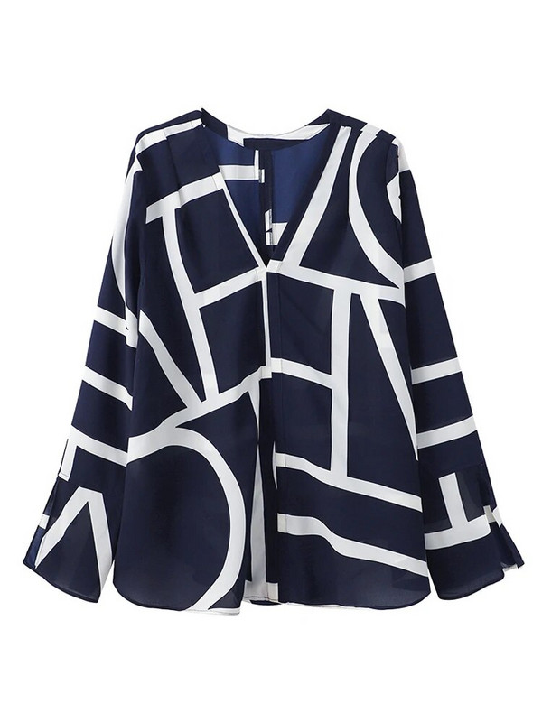 Nordic μπλούζες Γυναικεία πουκάμισα πουλόβερ Λεπτό σιφόν αντιρυτιδική καινοτομία Κομψά μακρυμάνικα με λαιμόκοψη σε λαιμόκοψη και φαρδιά μπλούζα Mujer Καλοκαίρι 2022