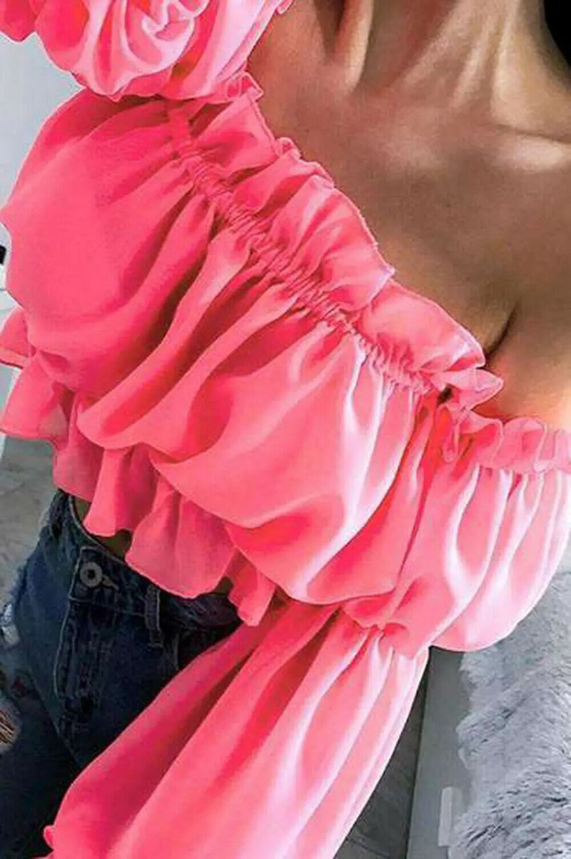 Proizvedeno u Kini Modna ženska ljetna šifonska majica dugih rukava široka ležerna bluza Corp Tops T-Shirt