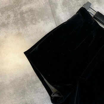 Черни кадифени къси панталони за дамско връхно облекло с висок а с летни панталони 2023 дамски къси панталони