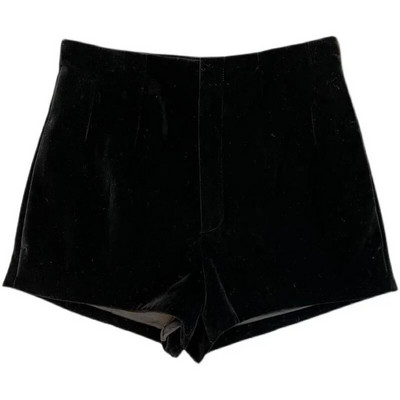 Черни кадифени къси панталони за дамско връхно облекло с висок а с летни панталони 2023 дамски къси панталони
