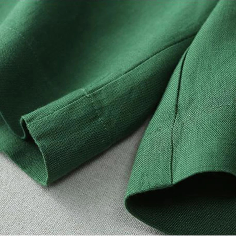 Lininiai tvirti laisvalaikio kišeniniai mygtukai aukštu juosmeniu plačiomis kojomis moteriški šortai Korėjietiški madingi laisvi tiesūs 2023 m. vasaros kostiumo šortai, moteriški