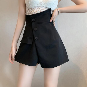 MEXZT 4Xl κοστούμι μαύρο σορτς Γυναικείο ψηλόμεσο ακανόνιστο φαρδύ κοντό παντελόνι Office Lady Elegant A Line Loose Shorts Φούστες Νέο