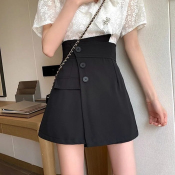 MEXZT 4Xl κοστούμι μαύρο σορτς Γυναικείο ψηλόμεσο ακανόνιστο φαρδύ κοντό παντελόνι Office Lady Elegant A Line Loose Shorts Φούστες Νέο