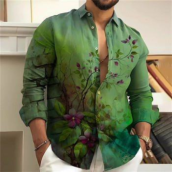 Floral εκτύπωση 3d ανδρικό πουκάμισο καλοκαιρινό μακρυμάνικο πουκάμισο ανδρικό πεταλούδα με γραφικές εκτυπώσεις Casual γιορτινά κοντομάνικα πουκάμισα με κουμπιά