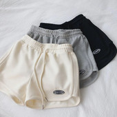 Pantaloni scurți casual de vară pentru femei Pantaloni scurți drepți elastici simpli pentru femei, la modă, pentru plajă, cu talie înaltă, gri, negru, uni, cu talie înaltă