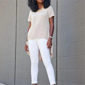 Sieviešu lielizmēra kreklu topi Jauni 2019. gada vasaras ikdienas krekli ar īsām piedurknēm Eleganti sieviete, brīva neregulāra blūze Das Shirt der Frauen