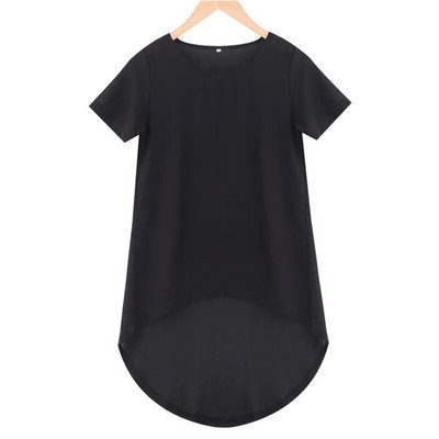 Sieviešu lielizmēra kreklu topi Jauni 2019. gada vasaras ikdienas krekli ar īsām piedurknēm Eleganti sieviete, brīva neregulāra blūze Das Shirt der Frauen