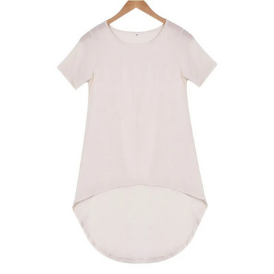 Sieviešu lielizmēra kreklu topi Jauni 2019. gada vasaras ikdienas krekli ar īsām piedurknēm Eleganti sieviete, brīva neregulāra blūze Das Shirt der Frauen